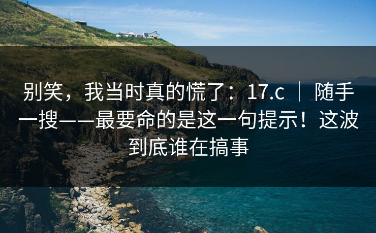 别笑，我当时真的慌了：17.c ｜ 随手一搜——最要命的是这一句提示！这波到底谁在搞事